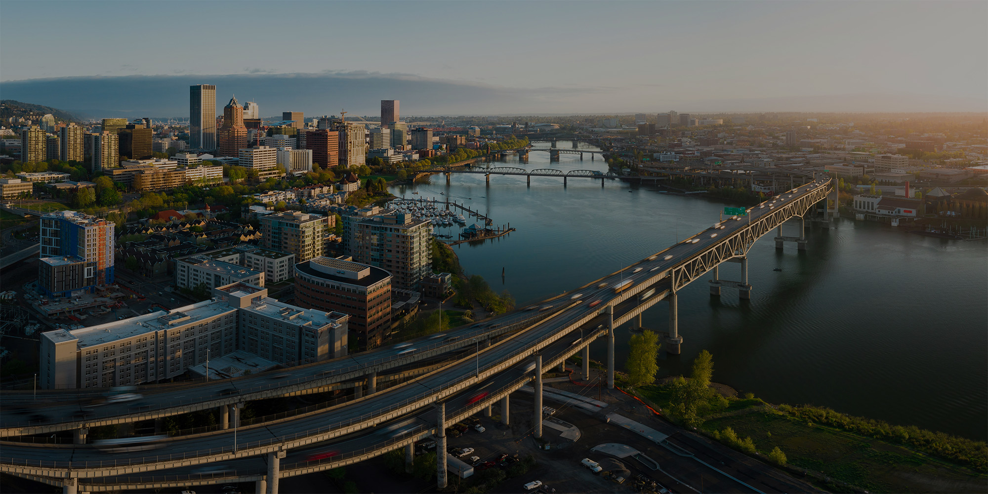 Downtown Portland overlooking the Columbia River.